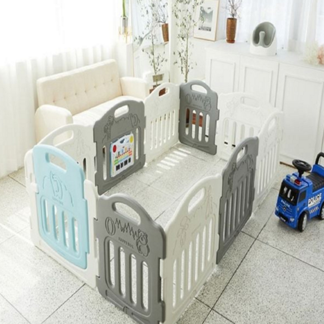 아기 안전 문 어린이 플라스틱 울타리 유아 안전 문 펜스 아기방 침대 실내 활동 놀이 범퍼, 그레이톤 7P
