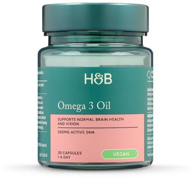 영국 홀랜드앤바렛 Holland & Barrett Vegan Omega 3 Oil 비건 오메가3 오일 500mg 캡슐, 5개, 30정