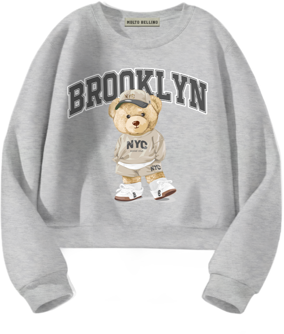 몰토벨리노 SF NYC베어 세미오버핏 크롭 맨투맨