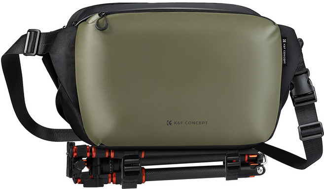 K&F CONCEPT 다기능 카메라 슬링백 12L, 그린-1, 1개