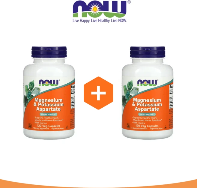 나우푸드 마그네슘 & 포타슘 아스파르테이트 베지 캡슐, 120정, 2개 - 쿠팡