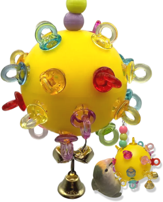 LETOJ 앵무새 방울볼 장난감, 1개, 옐로우