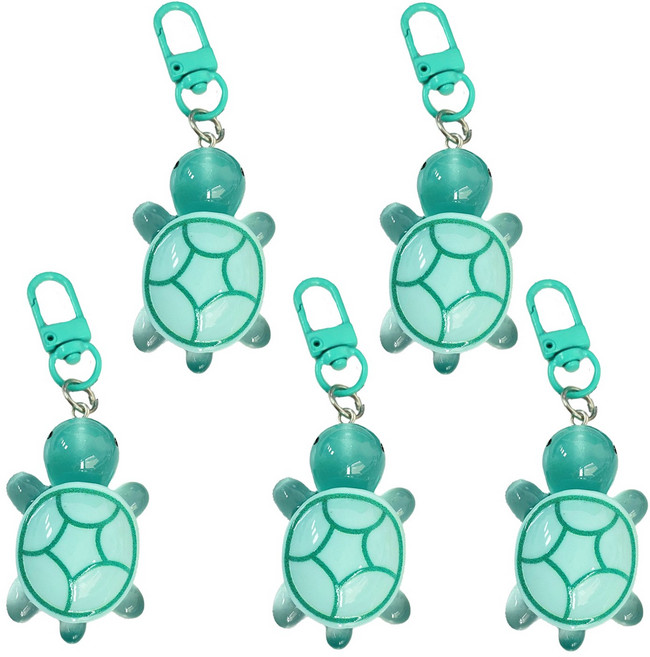귀여운 행운의 거북이 동물 키링 열쇠고리 선물 커플템 우정템, 5개, 민트