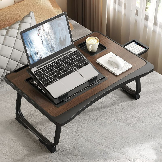 Deokol 독창성 침대 컴퓨터 책상 공부 접이식 책상, 커피 색