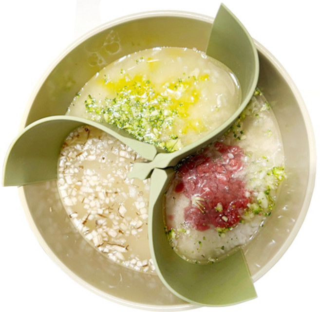 실리콘 이유식 밥솥 칸막이 전기밥솥 6~10인용 밥솥나눔칸 쿠쿠 쿠첸 호환, 올리브, 1개