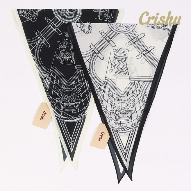 크리슈 PETITEDIA 왕관 여성 쁘띠 마름모 스카프 1+1 여름 봄 가을 사계절 간절기