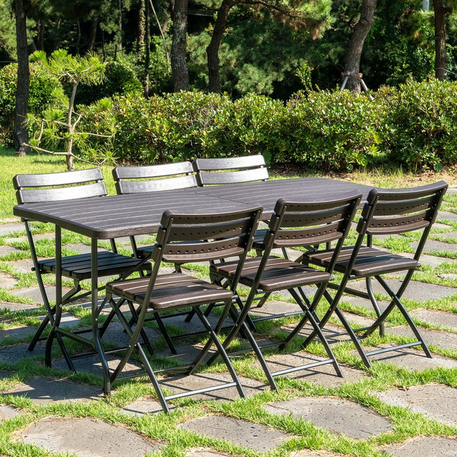 다니엘 1800 대형 6인세트 브로몰딩 야외 행사 접이식 테이블의자세트