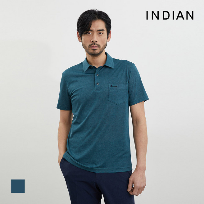 인디안 INDIAN 트윌 멜란지 솔리드 반팔 티셔츠_MIEAS4M2211