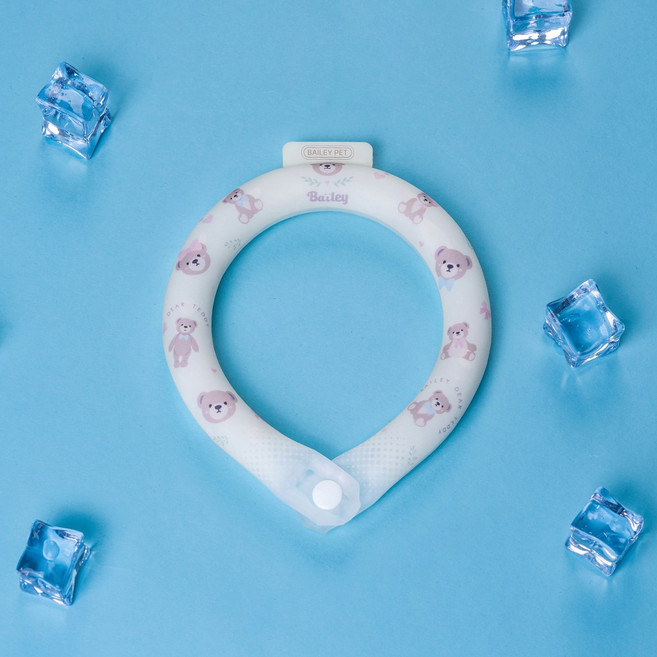 베일리펫 강아지 냉감스카프 여름 쿨링목도리 아이스 넥쿨러, 1개, 테디
