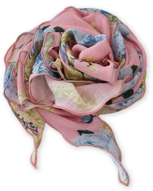 메리앤유 블라썸 플라워 아크릴 혼방 롱 마름모 스카프 국산