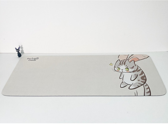 패링치즈 고양이 캐릭터 장패드 마우스패드, 1개, 1. 잡혔냥 애기 고등어