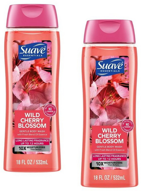 수아브 에센셜 젠틀 바디워시 와일드 체리 블라썸. Suave Essentials Gentle Body Wash Wild Cherry Blossom., 510g, 2개