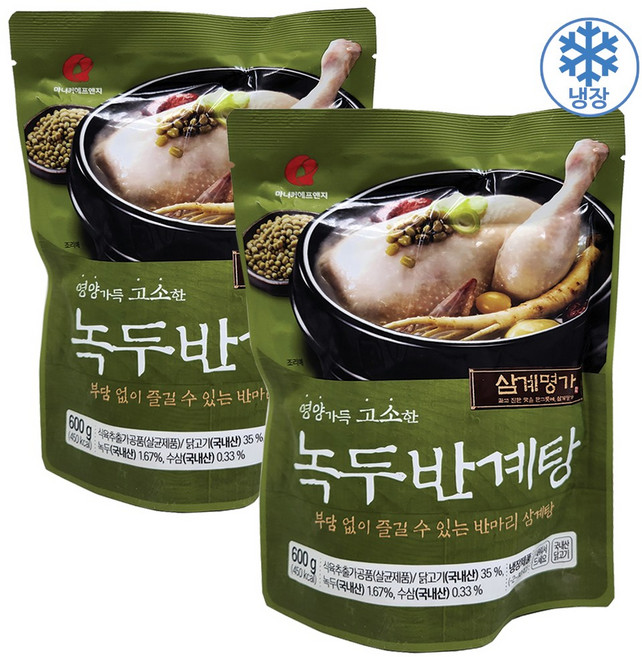 마니커 녹두 반계탕, 600g, 2개
