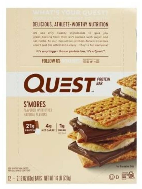 Quest Nutrition 퀘스트 뉴트리션 프로틴 바 스모어 12개입 1세트 단백질보충제 - 쿠팡