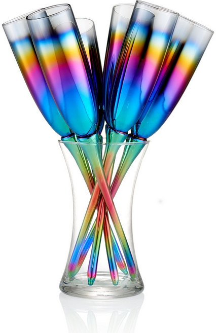 Artland 레인보우 토스팅 플룻 세트 샴페인잔/스파클링와인잔, 1개
