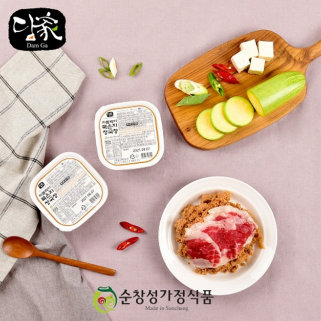 (무료배송)국내산 농산물로 4대를 이어온 전통 장류의 명가/순창 성가정식품/차돌박이 묵은지 청국장, 230g, 5개