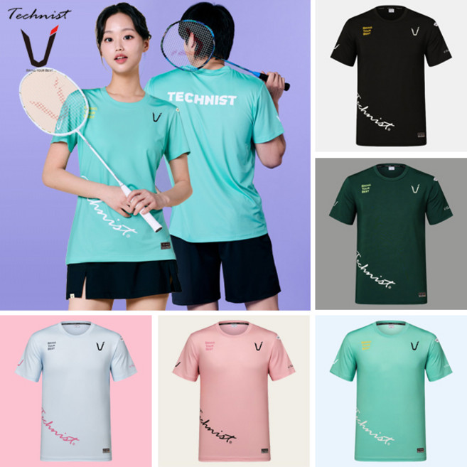 테크니스트 티셔츠 배드민턴 반팔 상의 남성 여성 기획티 TCNST102
