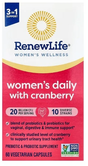리뉴라이프 프로바이오틱 우먼스 일상 크랜베리 함유 200억CFU 60 베지캡슐, 1개, 60정 - 쿠팡