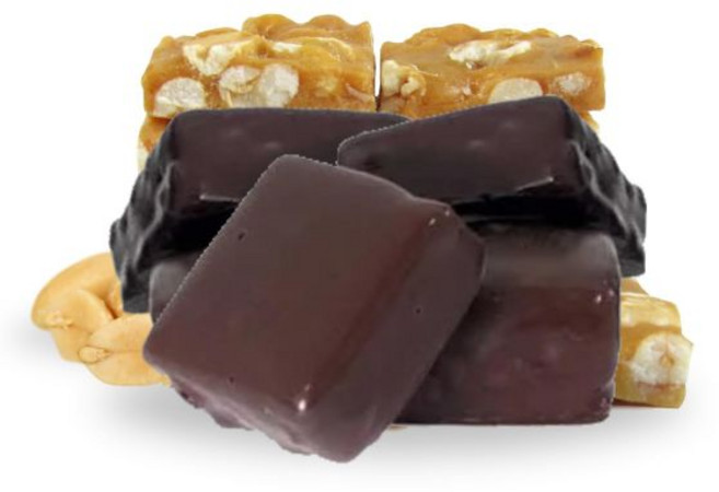 이츠 딜리시 고메 다크 초콜릿 코팅 땅콩 브리틀 12온스 백 | 잉글리시 토피 사각형 수제 구식 스타일의 구운 캔디 비건 코셔, 12 온스