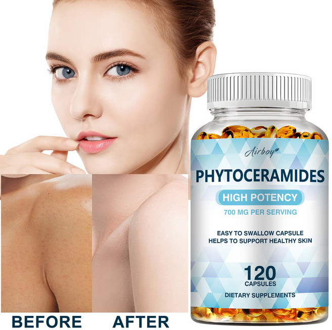 피토세라마이드 700mg - 노화 방지 및 주름 제거 피부 수분 공급 지원, 120정, 1개