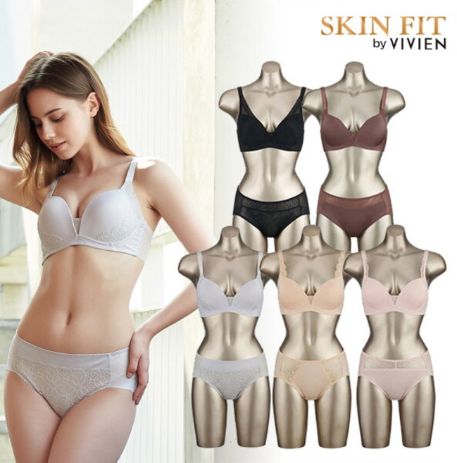 [비비안 스킨핏] 비비안 컴포트핏 노와이어 브라팬티 5세트