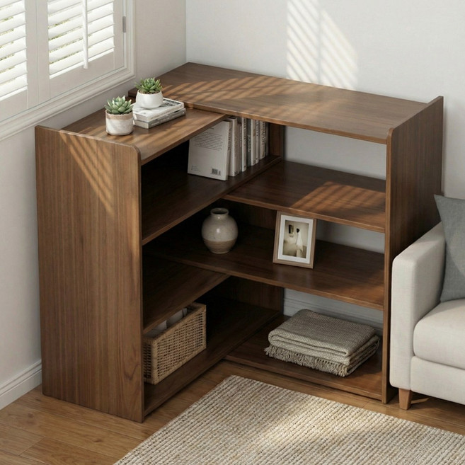 하루꿈 책상 책꽃이 다용도 데스크 정리 다층 공간활용 확장형 조절형 수납 선반, 브라운, 3단