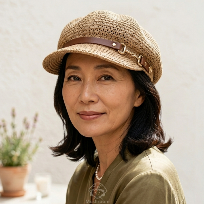 [봄시즌 SALE] 버섯언니 H27 통기성 봄 여름 헌팅캡 전진모자 매쉬 팔각모자 시원한 빵모자