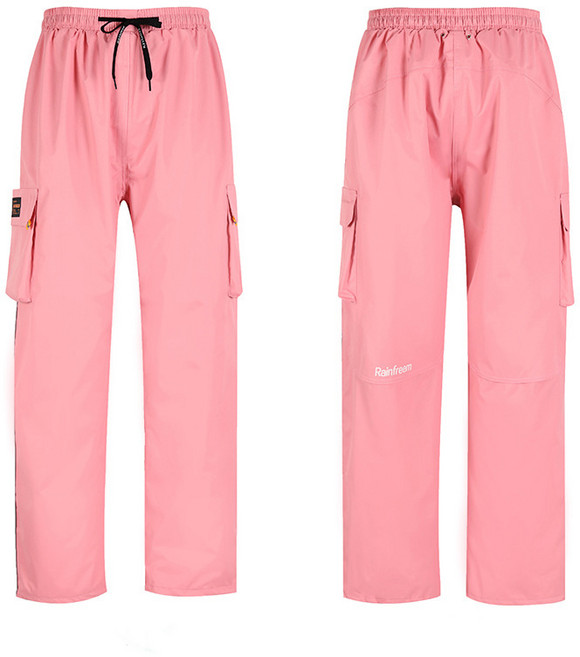 couyor 남녀공용 우비 바지 방수 우의 팬치 오토바이 등산 낚시 비옷, 핑크
