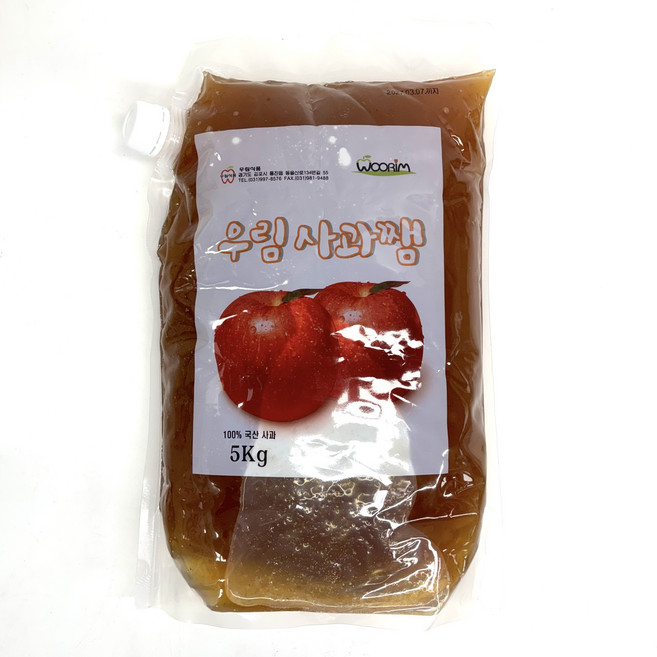 우림 사과쨈 5kg 파우치 애플잼 대용량 사과잼, 3개
