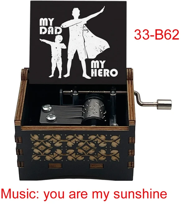 당신은 내 햇빛 뮤직 박스 검은 나무 새로운 디자인 친구 남편 아내 여자 친구 딸 생일 크리스마스 귀여운, 15 공간