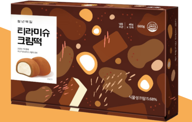 청년떡집 티라미슈 크림떡 디저트 찹쌀떡 40g, 1개