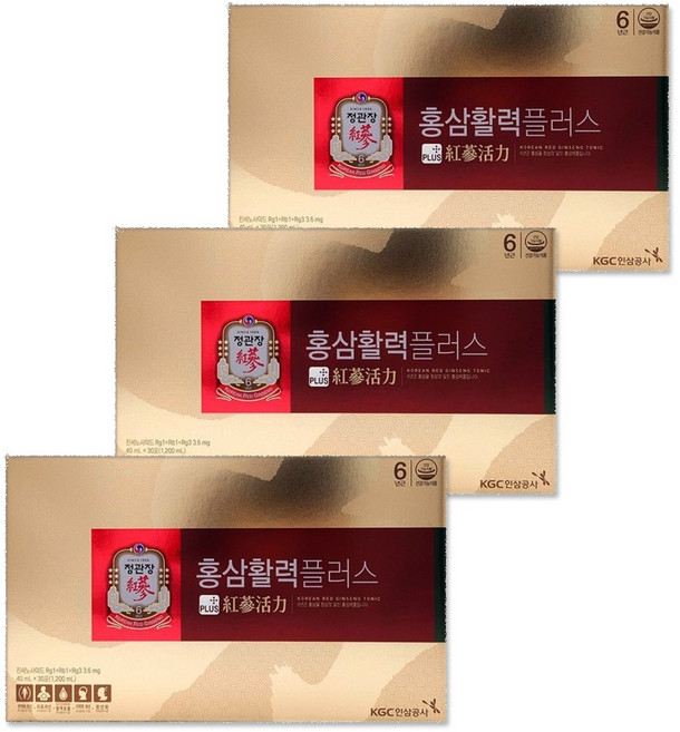 정관장 홍삼활력 플러스 홍삼선물세트 40ml x 30포 x 3박스
