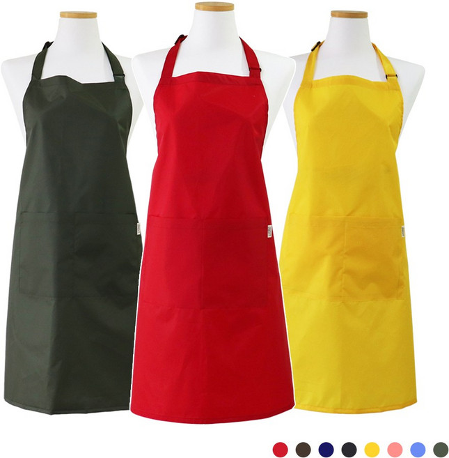 (주)더해피 성인용 방수 앞치마(버클 목끈형)-블랙(소) 미술 카페 수예 홈 주방 인테리어 손님 업소 가게 앞치마, 1개