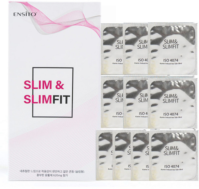 [헐거움 제로/49mm] 엔시토 슬림핏 폭좁은 밀착 초박형 콘돔, 1개, 10개입