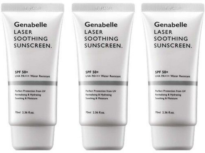 제나벨 피부 진정보습 혼합자차 레이저 수딩 선크림 SPF50+ PA+++, 70ml, 3개