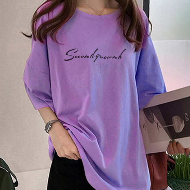 레일라 루즈핏 그라운드 면 반팔티 S250715SM-2