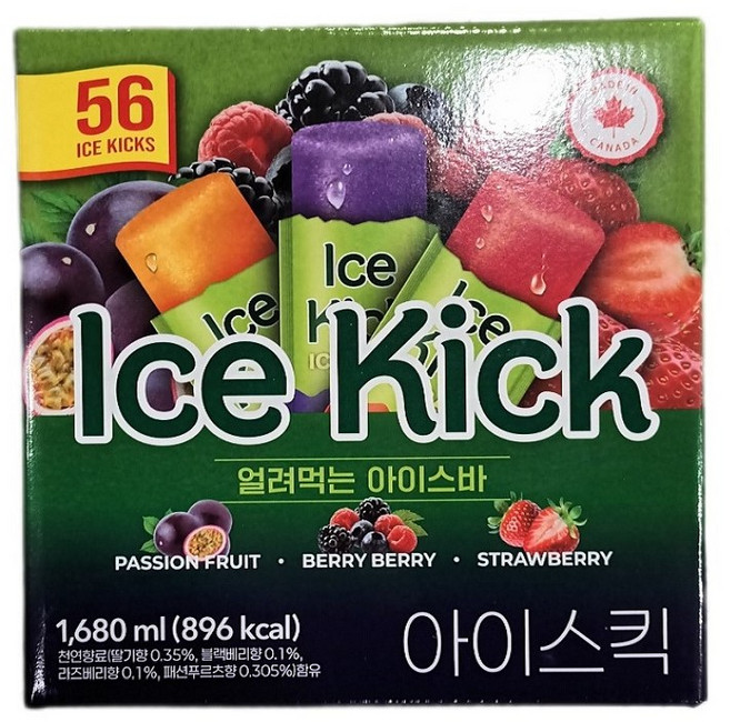 아이스킥 얼려먹는 아이스바 30ml 대용량 과일맛 여름간식, 1개, 1.68L