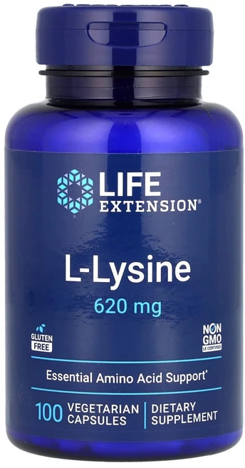 라이프익스텐션 L-라이신 620mg 베지 캡슐 100정, 단색, 1개 - 쿠팡