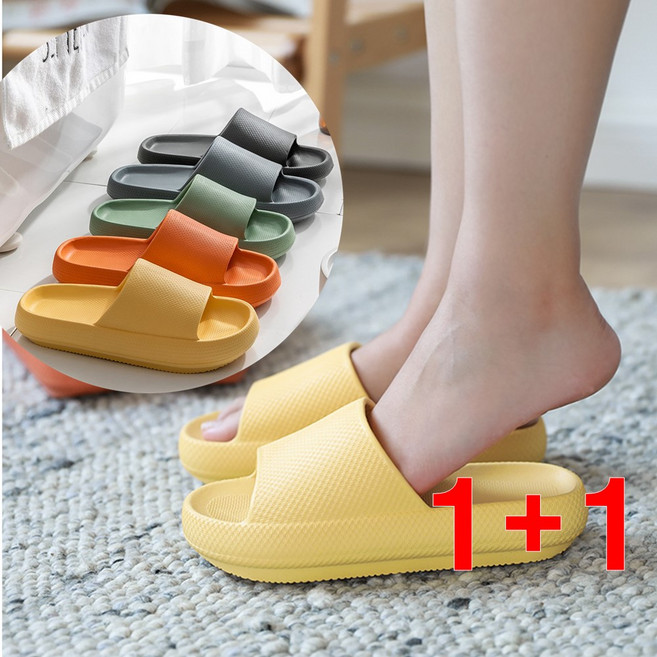 1+1행사) 쿠션좋은 회사 편한 푹신한 사무실 홈 무소음 층간소음 학생 EVA 여름 실내화 슬리퍼