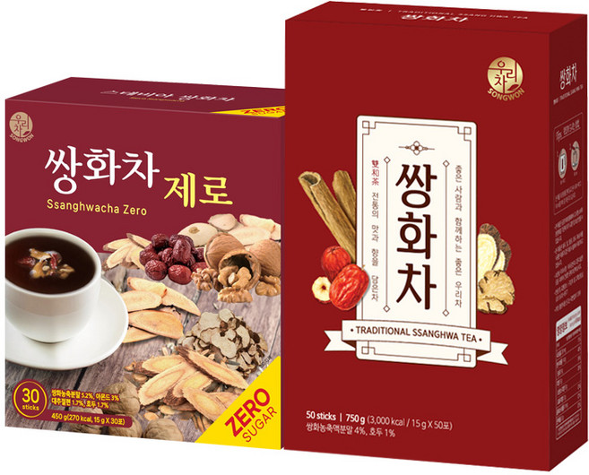 송원 쌍화차 제로 30T +송원 쌍화차 50T, 15g, 2개, 50개입