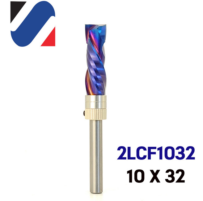 트리머 하부 베어링비트 2LCF10X32 2날 컴프레션비트 초경 드라이월 커터날 트리머날, 1개