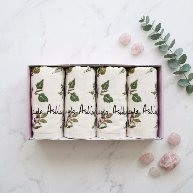 로라애슐리 60수 고급 수건세트 4p 해리티지 엘더우드 오리지널 타올 돌잔치 집들이 감사 선물 추천, 4개