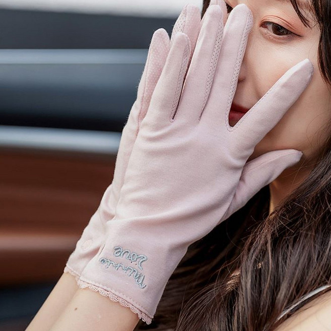 SINPAID 장갑 봄 여름 가을 여성 여자 운전 등산 터치 손가락, 베이지