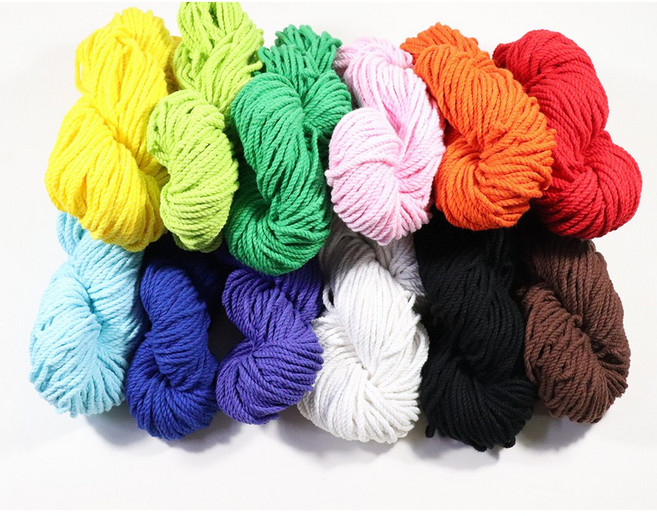 (10+1)순면색실 42합(3mm) 컬러면로프 면줄 마크라메재료, 청색, 타래