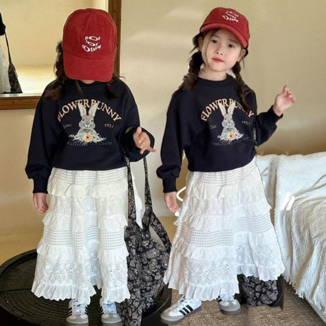 [더사랑이] 캉캉토끼상하복세트 키즈 아동복 유아 상하복 상의+하의 세트 여아상하복세트 등원룩 나들이룩 치마상하복