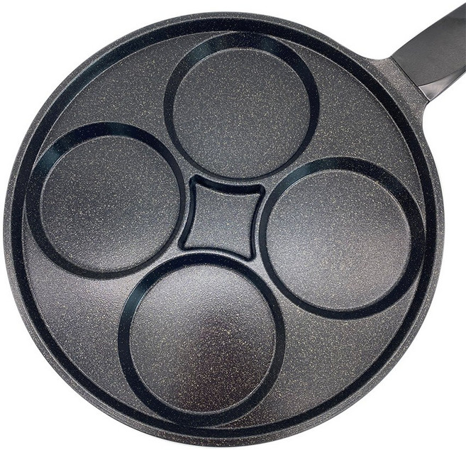 퀸센스 프리모 IH 인덕션 4구 에그팬 계란 후라이 브런치 팬케이크 세라믹 후라이팬 판촉, 1개