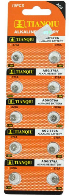 環保鈕扣電池 水銀電池 AG0 379A LR521 LR63 手錶電子, 1套, 10個裝