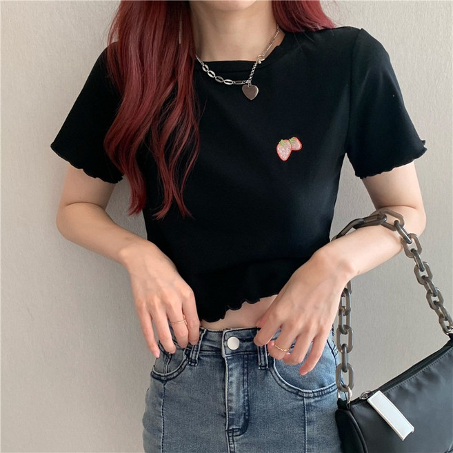 韓版短版修身素T 女上衣