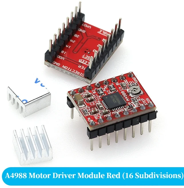 3D 프린터 부품 A4988 DRV8825 스테퍼 모터 드라이버 SKR V1.3 GTR 램프 MKS GEN 보드 방열판 포함, 01 A4988 Red, 03 1 Pcs