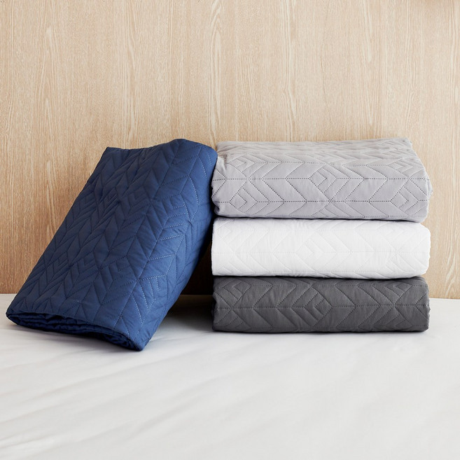 데시뉴 먼지없는 코지 항균 헤링본 누빔 침대패드 고정밴드형, 아이보리